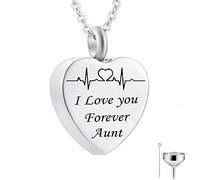 Negozia in Acciaio Inossidabile Collana a Pendente elettrocardiogramma elettrocardiogramma inciso I Love You Forever Memorial, in Acciaio Inossidabile