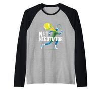 Negoziatore Rete Tennis Player Art Maglia con Maniche Raglan