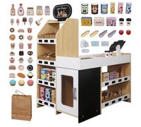 Negozio di acquisto in legno, supermercato, registratore di cassa per bambini, negozio commerciale, 83 cm x 62,5 cm x 107 cm
