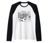 Negozio di dischi in vinile giapponese retrò Giappone Musica estetica giapponese Tokyo Maglia con Maniche Raglan