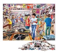 Negozio di Dischi Vintage Puzzle in Legno 500 Pezzi Adulto Per Gioco Familiare Gioco Education Decorazione Interna Unica Regalo Per Amore E Amico Stress Relief 500pcs (52x38cm)