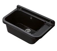 Negrari 2051BNAM Lavandino-Pilozzo a Muro in Resina, Resistente agli acidi, Ideale per luoghi umidi, Esterno, L60 x P34 H21, Nero Glitterato