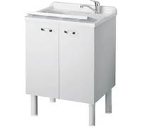 Negrari Arcobaleno Lavatoio In Nobilitato 60x50x85, Con Asse Di Lavaggio In Pp E Kit Di Scarico Autopulente Codice Prod: 6002sk