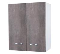 Negrari Comfort FH360DCG Pensile Bianco e Corten Grigio 60x32 H70 cm Mobile Interno Lavanderia Sospeso Montato in Legno Apertura 2 Ante Battente Angoli Squadrati Chiusura Rallentata Maniglie Ripiano