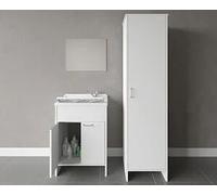 Negrari Composizione Mobile Bagno Con Lavatoio In Resina Doppio, Colonna Singola, Specchio Codice Prod: 9002k Fc9006k Mirror1