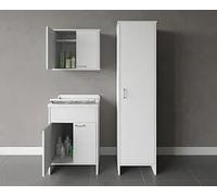 Negrari Composizione Mobile Bagno Con Lavatoio In Resina Doppio, Pensile Doppio, Colonna Singola Codice Prod: 9002k Fh960k Fc9006k