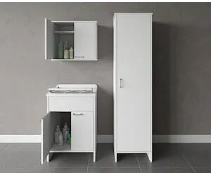 Negrari Composizione Mobile Bagno Con Lavatoio In Resina Doppio, Pensile Doppio, Colonna Singola Codice Prod: 9002k Fh960k Fc9006k