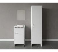 Negrari Composizione Mobile Bagno Lavatoio Resina Singolo Con Colonna Singola + Specchio Codice Prod: 9006k Fc9006k Mirror1