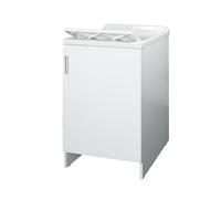 Negrari Lavatoio Lavapanni in Nobilitato, Vasca Resistente agli acidi, Kit di scarico incluso, Interno e Esterno, L45 x P50 x H85 cm, Bianco