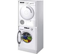 Negrari: Mobile Colonna Porta Lavatrice e Asciugatrice 6008ALKR in nobilitato idrofugo, Resistente all'umidità, Elevata stabilità, Piedini regolabili, Kit di montaggio, 70L x 60,5P x 181H, Bianco