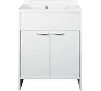 Negrari Mobile Lavatoio In Pvc 85x58 Con Vasca In Pp A Doppia Anta Bianco Codice Prod: 5005pkc