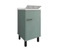 Negrari Mobile Lavatoio in PVC con vasca in PP, Resistente agli acidi di uso comune, Resistente all'umidità, Kit di scarico incluso, Interno e Esterno, L45 x P50 x H85 cm, Colore Verde Scuro