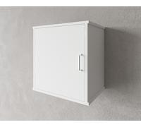 Negrari Pensile in Resina PVC, Resistente all'umidità, Ripiano d'appoggio interno, Adatto per interni ed esterni, L45 x P34 x H52 cm, bianco.