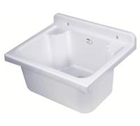 Negrari Pilozzo Mini 2051D Vasca Bianco 42,5x34 H20 cm Capacità 11,5 Lt Lavabo Piccolo a Muro in Polipropilene Resistente ad Acidi Prodotti Chimici Per Interno Esterno Bagno Lavanderia Sifone Piletta