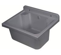 Negrari Pilozzo Mini 2051DG Vasca Grigio 42,5x34 H20cm Capacità 11,5 Lt Lavabo Piccolo a Muro in Polipropilene Resistente ad Acidi Prodotti Chimici Per Interno Esterno Bagno Lavanderia Sifone Piletta