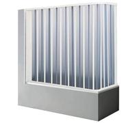 Negrari Styletech Hobby SV2B140D Box Doccia Sopra Vasca Riducibile 2 Lati 140x75 H140 cm Installazione Angolare Bianco Apertura Scorrevole a Soffietto Angolo Destro Profili PVC Pannelli Infrangibili