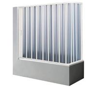 Negrari Styletech Professional SV2S140D Box Doccia Sopra Vasca Estensibile e Riducibile 130-142 68-80 H140 cm Installazione Angolare Bianco Apertura Scorrevole a Soffietto Angolo Destro Profili PVC