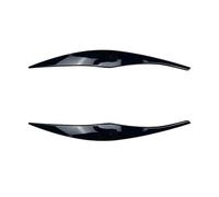 NEGRO Nero lucido Fari Sopracciglia Palpebre Misura for BMW Serie 3 E90 E91 320I 330I 05-12 Copertura Ciglia Testa adesivi luce sopracciglio dei fari dell'automobile