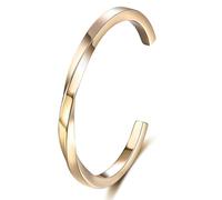 NEHZUS Bracciale moderno Mobius Twist Bracciale, 4 mm, sottile, in acciaio inox, per donne e uomini, impermeabile e ipoallergenico, oro, argento, nero, oro rosa, 20, Acciaio inossidabile, Nessuna