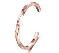 NEHZUS Bracciale moderno Mobius Twist Bracciale, 4 mm, sottile, in acciaio inox, per donne e uomini, impermeabile e ipoallergenico, oro, argento, nero, oro rosa, 20, Acciaio inossidabile, Nessuna
