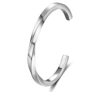 NEHZUS Bracciale moderno Mobius Twist Bracciale, 4 mm, sottile, in acciaio inox, per donne e uomini, impermeabile e ipoallergenico, oro, argento, nero, oro rosa, 20, Acciaio inossidabile, Nessuna