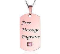 NEHZUS Collana da uomo in acciaio inossidabile con doppio ciondolo a forma di cane Incisione personalizzata di collane per uomini (Oro rosa da donna)