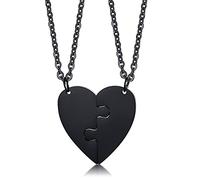 NEHZUS Set di 2 collane dell'amicizia, regalo per donne e ragazze, per sorelle non biologiche, collana per coppia, incisione personalizzata, Acciaio inossidabile, Nessuna pietra preziosa