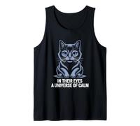 Nei loro occhi un universo di calmo gatto amante felino Pet Meow Canotta