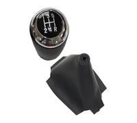 NEIGHBOBHOOD Cuffia Leva Pomello per Mazda 3 per BK per BL dal 2006 al 2012 Copri Pomello Leva Cambio in Similpelle(5 Speed Set Chrome)