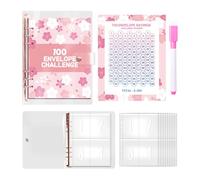 Neikafan 100 Buste per Risparmiare Sfida, Budget Binder A5 Agenda Risparmio Soldi con Buste Libro Raccoglitore 100 Envelopes Money Saving Challenge per Risparmia il Denaro Challenge
