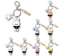 Neikafan 8 Pezzi Portachiavi Stray Kids Scars Skzoo Keychain Stray Kids Felix Lightstick Portachiavis per Bambini Fan Borsa Accessori Carino Portachiavi Charm