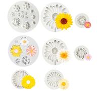 Neikafan 8 Stampi in Silicone 3d a Forma Di Girasole Margherita Fiori Miniaturizzati per Cioccolato Set di Stampi fai da te per Decorazioni con Glassa Cioccolato Torte Sapone e Caramelle