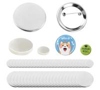 Neikafan Bottoni per Spille Fai da te 32 58mm 200Pezzi Ricambi Button Maker | Pin Macchina Spille 32/58mm in Metallo Personalizzate Spilla Vuoto con Perni per Macchina per Bottoni Maker Badge