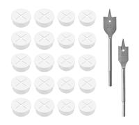 Neikafan Passacavi Scrivania 20mm 25mm 20 Pezzi Tappo Foro Scrivania Passacavi Bianco Rotondi Flessibile Passacavo Silicone per Fili Computer, Mouse, TV, Telefono con 2Pcs Punte Piatte