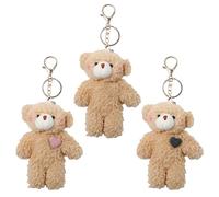 Neikafan Portachiavi Teddy Bear 3 Pièces Keychain Orsetti Teddy Portachiavi in Peluche Orsetti del Cuore, Portachiavis Orsetto Teddi Bear Keychain per Compleanno Bomboniere di Laurea