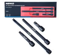 NEIKO 00248A - Set di estensioni a percussione, attacco da 1/2", con bussole a percussione, in acciaio CrV, 1/2", include 3", 5", 25,4 cm, 38,1 cm
