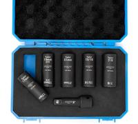 NEIKO 02340A - Set di chiavi a bussola elicoidali, 6 pezzi, SAE e metrico, set di bussole Dr. Impact da 1/2", estrattore per dadi a 6 punti e torsione, set di chiavi a bussola in acciaio CR-Mo, barra