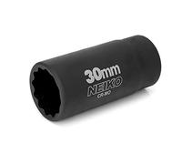 NEIKO 02522A 30mm Socket | 1/2” Drive Deep Impact Socket | Spindle & Axle Nut Socket | 12 Point |Chrome Molybdenum Cr-Mo |Deep Well Hub | Triple Square | Axle Shaft Nut Remover
