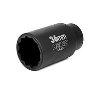NEIKO 02527A 36mm Socket | 1/2 Drive Deep Impact Socket | Spindle & Axle Nut Socket | 12 Point |Chrome Molybdenum Cr-Mo |Deep Well Hub | Triple Square | Axle Shaft Nut Remover