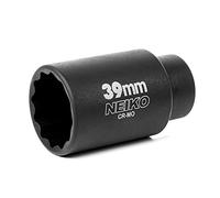 NEIKO 02529A 39mm Socket | 1/2 Drive Deep Impact Socket | Spindle & Axle Nut Socket | 12 Point |Chrome Molybdenum Cr-Mo |Deep Well Hub | Triple Square | Axle Shaft Nut Remover