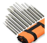 NEIKO 02623A - Set di scalpelli e punzoni a freddo, 12 pezzi, acciaio Cr-V, rimozione di perni e boccole, per tagliare o dividere oggetti in acciaio