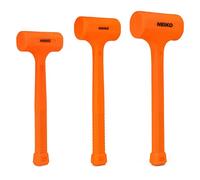 NEIKO 02888A - Confezione da 3 martello mortale, arancione neon pressofuso, 0,5 kg, 0,9 kg, 1,4 kg, 1,4 kg, resistente alle scintille e al rimbalzo, impugnatura a griglia