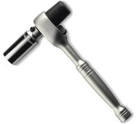 Neiko 03029A Chiave a cricchetto per ponteggio da 0,6 cm, lunghezza 24,1 cm, testa a martello a 36 denti, include bussola profonda a 6 punti da 2,2 cm, acciaio Cr-V