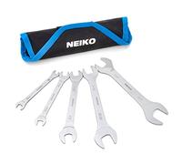 Neiko 03580A Super Thin Wrench Set SAE, 3-4 mm di spessore, 5 pezzi Piccolo doppio Open End Slim Set di chiavi standard, 10 misure da 1/4" a 3/4", chiave skinny ad angolo aperto
