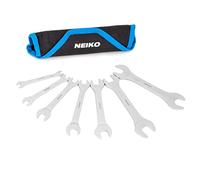 NEIKO 03581A - Set di chiavi metriche super sottili, spessore 3-4 mm, set di chiavi sottili a doppia estremit aperta, 14 misure da 6 mm a 19 mm, chiave magra con estremit aperta ad angolo