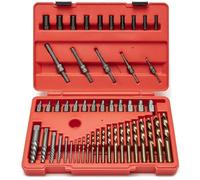 NEIKO 04202A Master Screw Extractor | 55 Pieces Broken Bolt Remover | Multi Spline, Extractor Pins, Spiral and Nut Extractors | 5/64” to 1/2" | Stripped Screws, Studs, Fittings and Lugs Extraction