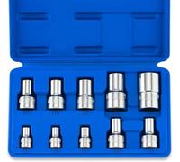 Neiko 04300A External Star Torx Socket Set, E4 to E24 | 14-Piece Set, Cr-V Steel, 1/4”, 3/8” and 1/2-Inch Drive Female E-Torx