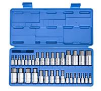 NEIKO Master 10388A - Set di chiavi a brugola esagonali, 33 pezzi SAE e metriche, set di chiavi a brugola esagonali realizzate in acciaio S2, set di punte esagonali standard da 5/64" - 3/4" e metriche