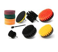 Neiko Set di accessori per trapano, 15 pezzi, per lucidatura, lucidatura, abrasione, pulizia di tappeti, spazzola per pulizia elettrica, spazzola per WC, estensione a lunga portata inclusa,