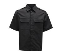 Neil Barrett - Camicia Loose Fit Tech Nera Cotone - -Shirts -Uomo -Nero -S